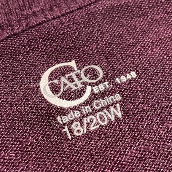 Women’s size 18/20 (XXL) CATO ‘Tis the Season To Sparkle Maroon Red Long Sleeve - Picture 7 of 7